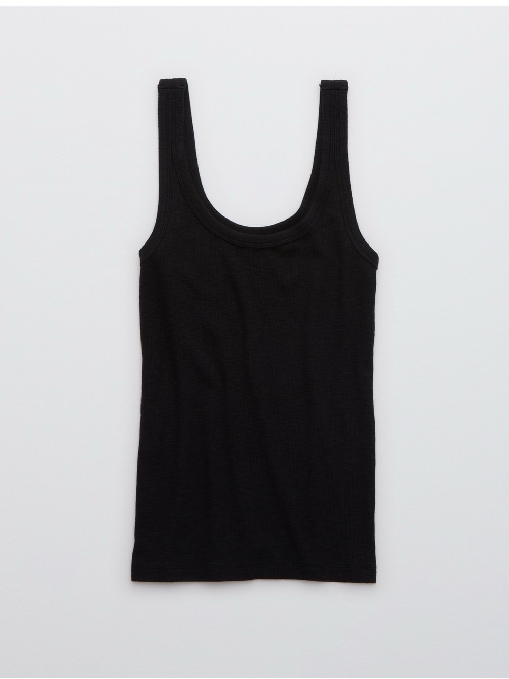 aerie No BS Ribbed Tank Top Black Size XL